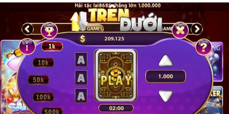 Game nhanh trên dưới GamVip
